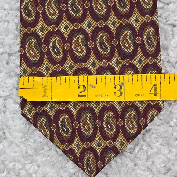 Vintage Chaps‎ Ralph Lauren Neck Tie Brown Paisley 100% Silk Made in USA - Picture 5 of 7